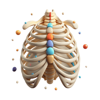 wonderful minimalist Human Rib Cage Anterior View Isolated for Anatomy Illustrations professional png
