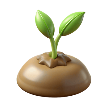 serene rustic A Sprouting Seed Pushing Through the original png