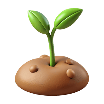 magnificent minimalist A Sprouting Seed Pushing Through the professional png