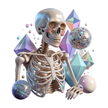 vibrant abstract Human Skeleton Anatomy Study Transparent for Medical Students genuine png