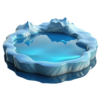 serene vintage A Frozen Lake Reflecting the Winter Sky 4K png