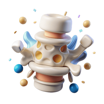 vibrant artistic Human Spine Cervical Vertebrae Transparent for Chiropractic Care detailed png