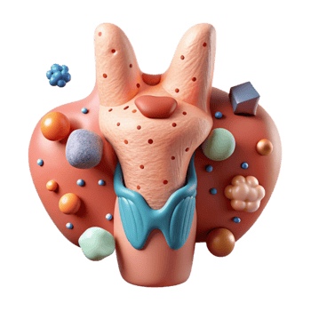 beautiful modern Human Thyroid Gland Anatomy Cutout for Endocrinology high quality png