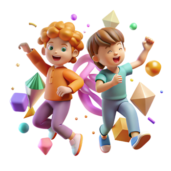 elegant creative Impressionist Children Dancing Cutout original png