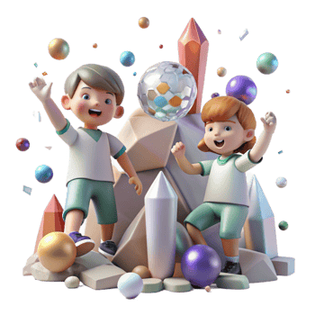 stunning vintage Impressionist Children Playing Cutout genuine png