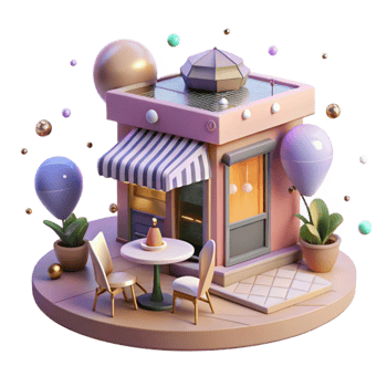 stunning contemporary Impressionist Street Scene with Cafe Transparent Background premium png