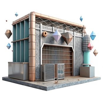 wonderful artistic Industrial Facade Metal Grid Texture Detail Cutout high quality png