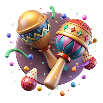 serene vintage Maracas Playing Music Fiesta Celebration Cutout high quality png