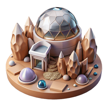 stunning rustic Mars Colony Habitat Concept Art Isolated for Science Fiction detailed png