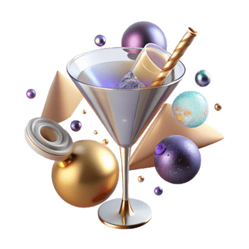 stunning abstract Martini Glass Transparent Background for Bar Menu png