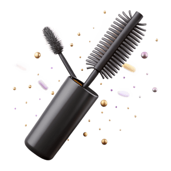 dramatic minimalist Mascara Wand Black Strokes Transparent for Lash Extension Ads png