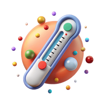 serene rustic Medical Thermometer Temperature Check Icon Cutout for Health Apps premium png