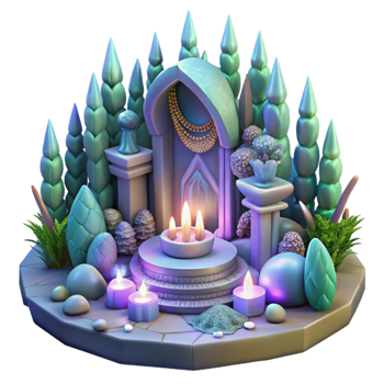 elegant modern Mystical Forest Altar Transparent for Fantasy Art premium png