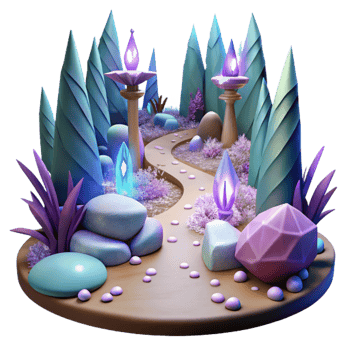 elegant minimalist Mystical Forest Path Transparent for Adventure Games high resolution png