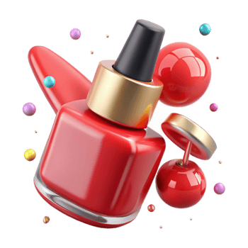 impressive classic Nail Polish Bottle Red Glossy Isolated for Manicure Design detailed png