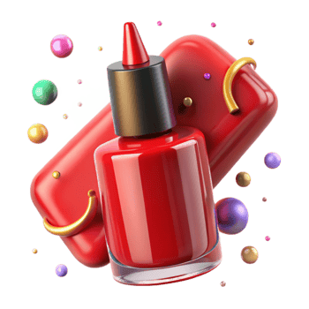 extraordinary modern Nail Polish Bottle Red Glossy Isolated for Manicure Design high resolution png