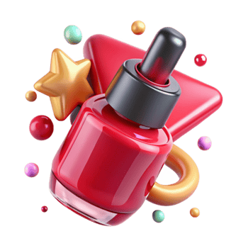 beautiful contemporary Nail Polish Bottle Red Glossy Isolated for Manicure Design high quality png