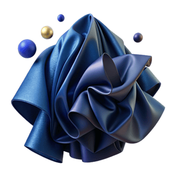 magnificent creative Navy Blue Fabric Texture Draped and Folded Isolated authentic png
