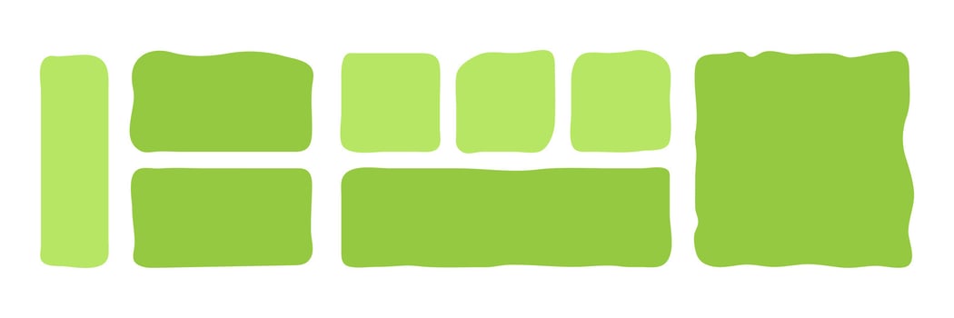 Amoeba blobs forms for messages. Abstract deformed shapes collection. Green Speech Bubles for tex vector