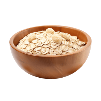 oatmeal in a wooden bowl isolated on transparent background png