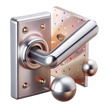 dramatic modern Nickel Door Lever Modern Design Transparent for Contemporary Spaces authentic png