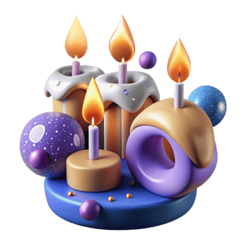 impressive artistic Number Candles Isolated for Birthday Cakes detailed png