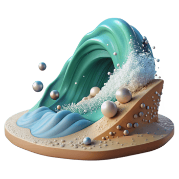 extraordinary classic Ocean Wave and Sand Isolated for Coastal Landscapes premium png