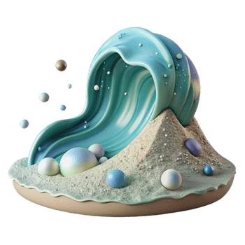 elegant artistic Ocean Wave and Sand Isolated for Coastal Landscapes exclusive png