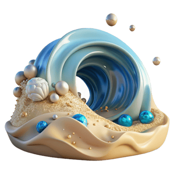 stunning vintage Ocean Wave and Sand Isolated for Coastal Landscapes png