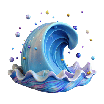 impressive minimalist Ocean Wave Breaking Animation Frames Sequence Isolated png