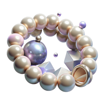 dramatic contemporary Pearl Bracelet Beaded Design Isolated on Transparent Background professional png