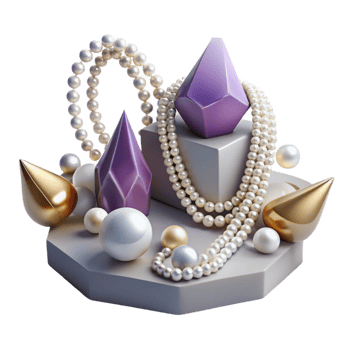 elegant modern Pearl Necklace Princess Length Cutout for Formal Events detailed png