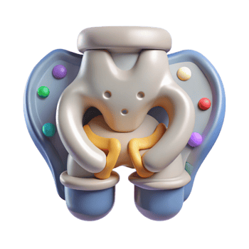 serene contemporary Pelvis Hip Anatomy Icon Transparent for Medical Education high quality png