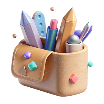 elegant traditional Pencil Case Stationery Holder Cutout for School Essentials premium png