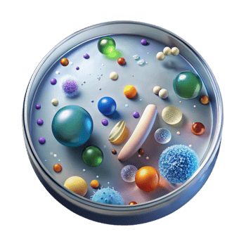 elegant modern Petri Dish with Bacterial Colonies Transparent for Microbiology Research high resolution png