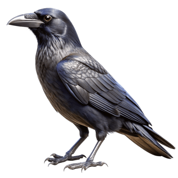 A Detailed Closeup of a Raven a Majestic Black Bird with Dark Feathers and a Strong Beak png