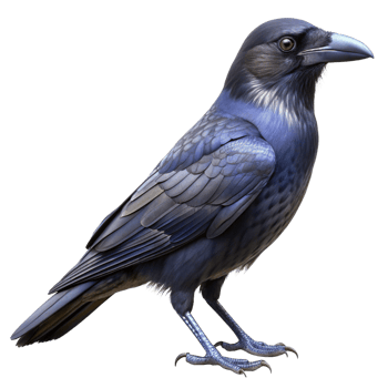 A Stunning Digital Painting of a Raven with Striking Blue Hues png