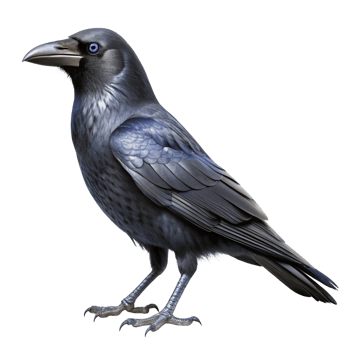 A Stunning Illustration of a Raven Bird with Striking Blue Eyes png