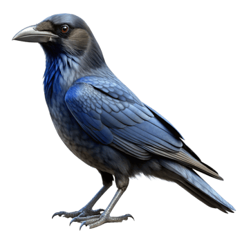 Stunning Blue Raven Detailed Illustration Profile View png