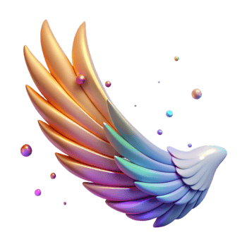 serene abstract Phoenix Wing Gradient Transparent Background high quality png