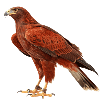 Magnificent Red Hawk Isolated on Black Background Wildlife Photography png