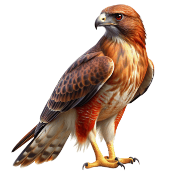Majestic RedShouldered Hawk Bird of Prey with Fiery Orange and Brown Plumage png
