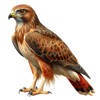 Majestic RedTailed Hawk Soaring High Above in a Dark Sky Background png