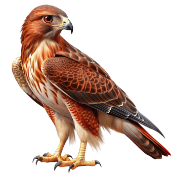 Majestic RedTailed Hawk Detailed Illustration Wildlife Art png