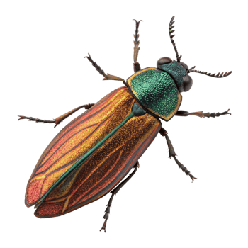 Magnificent Jewel Scarab Beetle Closeup Detailed View of a Vibrant Insect png