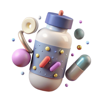 vibrant abstract Pill Bottle Medicine Icon Cutout for Pharmacy Websites detailed png
