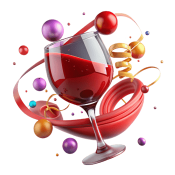dramatic modern Red Wine Glass Full Swirl Isolated for Wine Tasting png