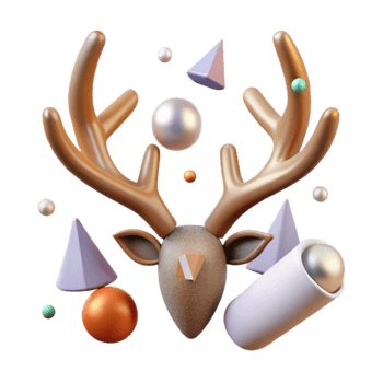 wonderful contemporary Reindeer Antlers Cutout for Holiday Crafts high resolution png
