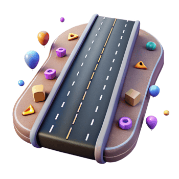 serene abstract Road Highway Asphalt Cutout for Infrastructure detailed png