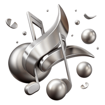 wonderful minimalist Silver Music Notes Isolated for Elegant Music Projects premium png
